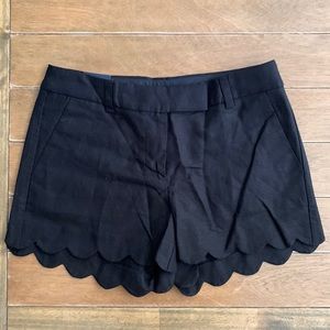 J.Crew Scallop Black Shorts